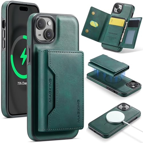 Handyhülle Kompatibel mit iPhone 13 Wallet Case mit Kartenhalter, abnehmbare magnetische Wallet-Telefonhülle mit Kartensteckplatzhalter, magnetische PU-Leder-RFID-blockierende Flip-Kickstand-Schutztel Handyhülle Kompatibel mit iPhone 13 Wallet Case mit Kartenhalter, abnehmbare magnetische Wallet-Telefonhülle mit Kartensteckplatzhalter, magnetische PU-Leder-RFID-blockierende Flip-Kickstand-Schutztel von ZDJKAFREH