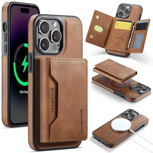 Handyhülle Kompatibel mit iPhone 14 Pro Wallet Case mit Kartenhalter, abnehmbare magnetische Wallet-Telefonhülle mit Kartensteckplatzhalter, magnetische PU-Leder-RFID-blockierende Flip-Kickstand-Schut Handyhülle Kompatibel mit iPhone 14 Pro Wallet Case mit Kartenhalter, abnehmbare magnetische Wallet-Telefonhülle mit Kartensteckplatzhalter, magnetische PU-Leder-RFID-blockierende Flip-Kickstand-Schut von ZDJKAFREH