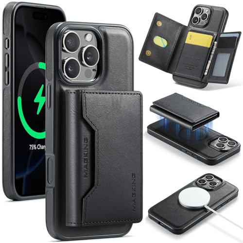 Handyhülle Kompatibel mit iPhone 16 Pro Wallet Case mit Kartenhalter, abnehmbare magnetische Wallet-Telefonhülle mit Kartensteckplatzhalter, magnetische PU-Leder-RFID-blockierende Flip-Kickstand-Schut Handyhülle Kompatibel mit iPhone 16 Pro Wallet Case mit Kartenhalter, abnehmbare magnetische Wallet-Telefonhülle mit Kartensteckplatzhalter, magnetische PU-Leder-RFID-blockierende Flip-Kickstand-Schut von ZDJKAFREH