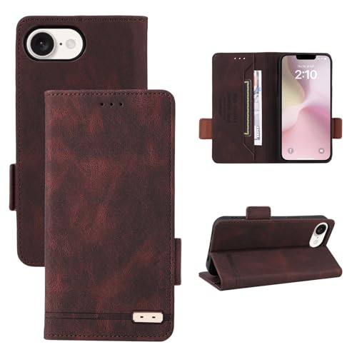 Handyhülle Kompatibel mit iPhone SE (2025) Wallet Case, Compatible with iPhone SE4 PU Leder Flip Folio Case mit Kartenhaltern [Stoßfeste TPU-Innenschale] Handyhülle, Schutzhülle mit Magnetverschluss S von ZDJKAFREH
