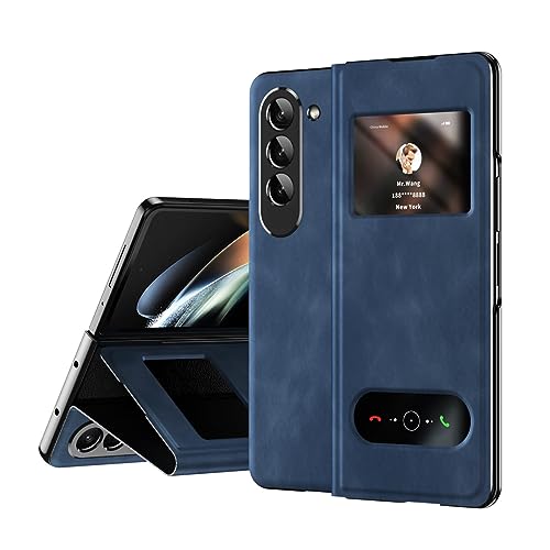 Handyhülle Leder kompatibel mit Samsung Galaxy Z Fold 5 Hülle, mit Magnetverschluss, Ständer, Klappdeckel, Scharnierschutz, schlanke Passform, sturz- und kratzfeste Hülle Compatible with Samsung Galax von ZDJKAFREH
