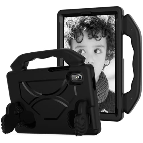 Tablet PC Hülle Compatible with Lenovo Tab M9 9.0 inch (TB-310FU,2023 Released) Tablet Case for Kids Lightweight EVA Shockproof Protective Handle Stand Cover Kid Friendly Case Schutzhülle(Black) von ZDJKAFREH