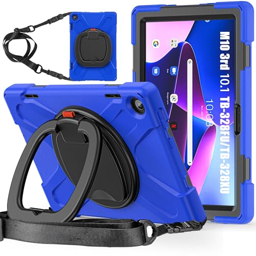 Tablet PC Hülle Hülle kompatibel mit Lenovo Tab M10 HD 2022 3rd 10.1" TB-328FU/TB-328XU, robuste stoßfeste TPU-Kinderhülle, 360 Grad drehbare Multifunktions-Griffhalterung + robuste Abdeckung mit Schu Tablet PC Hülle Hülle kompatibel mit Lenovo Tab M10 HD 2022 3rd 10.1" TB-328FU/TB-328XU, robuste stoßfeste TPU-Kinderhülle, 360 Grad drehbare Multifunktions-Griffhalterung + robuste Abdeckung mit Schu von ZDJKAFREH