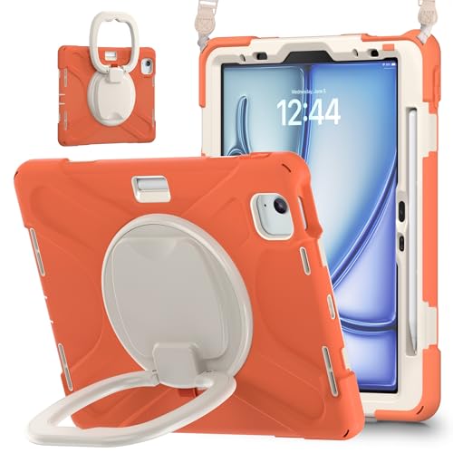 Tablet PC Hülle Hülle kompatibel mit iPad Pro 11/Air4/Air 5 2022/2021/2020/2018, stoßfeste, robuste Abdeckung mit 360° drehbarem Ständer, robuste Tablet-Hülle mit Hand-/Schultergurt Schutzhülle(Orange Tablet PC Hülle Hülle kompatibel mit iPad Pro 11/Air4/Air 5 2022/2021/2020/2018, stoßfeste, robuste Abdeckung mit 360° drehbarem Ständer, robuste Tablet-Hülle mit Hand-/Schultergurt Schutzhülle(Orange von ZDJKAFREH