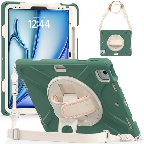 Tablet PC Hülle Kompatibel mit Hülle Compatible with iPad Air 13 Zoll M3 2025/Air 13 M2 2024, robuste, stoßfeste Schutzhülle mit Fallschutz und Stifthalter, Schutzhülle mit Schultergurt Compatible wit Tablet PC Hülle Kompatibel mit Hülle Compatible with iPad Air 13 Zoll M3 2025/Air 13 M2 2024, robuste, stoßfeste Schutzhülle mit Fallschutz und Stifthalter, Schutzhülle mit Schultergurt Compatible wit von ZDJKAFREH