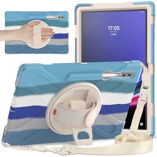 Tablet PC Hülle Kompatibel mit der Hülle Compatible with das Samsung Galaxy Tab S9 Ultra 14,6 Zoll (2023), robuste, stoßfeste Schutzhülle mit Fallschutz und Stifthalter, Schutzhülle mit Schultergurt C von ZDJKAFREH