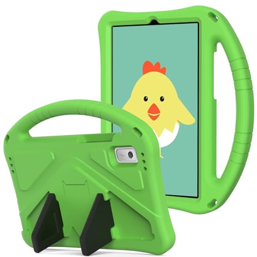 Tablet PC Hülle Leichte, stoßfeste, kinderfreundliche Hülle, kompatibel mit NEC Lavie Tab T9 9" (2024), mit Griffständer, dicker Eck- oder Aufprallschutz-Tablet-Hülle + Schultergurt Schutzhülle(Green) von ZDJKAFREH