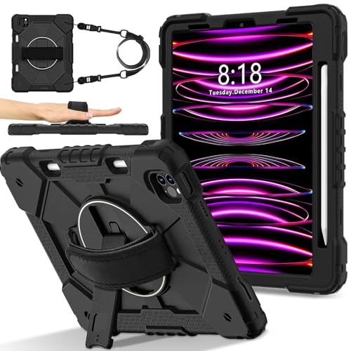 Tablet PC Hülle Robuste Hülle Kompatibel mit iPad Air 4. Generation 10,9 Zoll Hülle,Heavy Duty Schutzhülle mit verstellbarem Ständer und Schultergurt,Mit Handschlaufe Kinderfreundliche Tablet Hülle Sc Tablet PC Hülle Robuste Hülle Kompatibel mit iPad Air 4. Generation 10,9 Zoll Hülle,Heavy Duty Schutzhülle mit verstellbarem Ständer und Schultergurt,Mit Handschlaufe Kinderfreundliche Tablet Hülle Sc von ZDJKAFREH