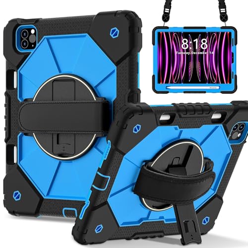 Tablet PC Hülle Robuste Hülle Kompatibel mit iPad Air 5. Generation 10,9 Zoll Hülle,Heavy Duty Schutzhülle mit verstellbarem Ständer und Schultergurt,Mit Handschlaufe Kinderfreundliche Tablet Hülle Sc Tablet PC Hülle Robuste Hülle Kompatibel mit iPad Air 5. Generation 10,9 Zoll Hülle,Heavy Duty Schutzhülle mit verstellbarem Ständer und Schultergurt,Mit Handschlaufe Kinderfreundliche Tablet Hülle Sc von ZDJKAFREH