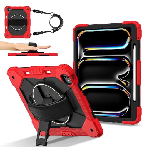 Tablet PC Hülle Robuste Hülle Kompatibel mit iPad Pro 13 Zoll Hülle M4 2024 Hülle,Heavy Duty Schutzhülle mit verstellbarem Ständer & Schultergurt,Mit Handschlaufe Kinderfreundliche Tablet Hülle Schutz Tablet PC Hülle Robuste Hülle Kompatibel mit iPad Pro 13 Zoll Hülle M4 2024 Hülle,Heavy Duty Schutzhülle mit verstellbarem Ständer & Schultergurt,Mit Handschlaufe Kinderfreundliche Tablet Hülle Schutz von ZDJKAFREH