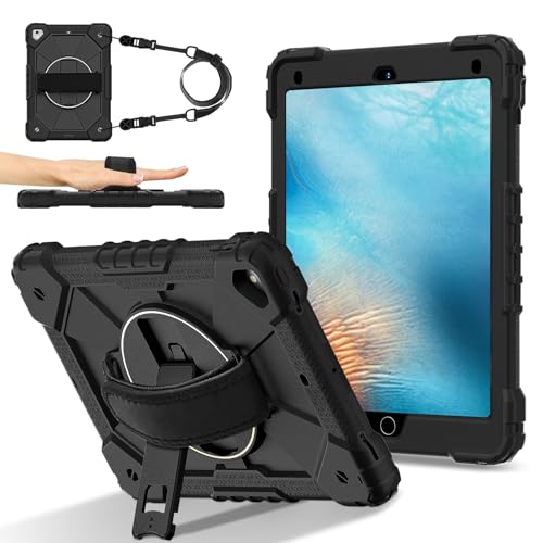Tablet PC Hülle Robuste Hülle Kompatibel mit iPad Pro 9,7 Zoll Hülle,Heavy Duty Schutzhülle mit Verstellbarem Ständer & Schultergurt,Mit Handschlaufe Kinderfreundliche Tablet Hülle Schutzhülle(Black) Tablet PC Hülle Robuste Hülle Kompatibel mit iPad Pro 9,7 Zoll Hülle,Heavy Duty Schutzhülle mit Verstellbarem Ständer & Schultergurt,Mit Handschlaufe Kinderfreundliche Tablet Hülle Schutzhülle(Black) von ZDJKAFREH