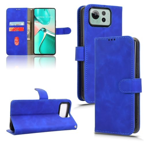 ZDJKAFREH Handyhülle Brieftaschenetui Kompatibel mit Asus Zenfone 12 Ultra Hülle mit Kartenhalter, Klapphülle PU-Leder Handy-Brieftaschenhülle mit Handschlaufe Stoßfeste Schutzhülle Schutzhülle(Blue) von ZDJKAFREH