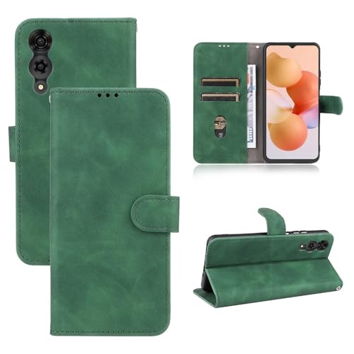 ZDJKAFREH Handyhülle Brieftaschenetui Kompatibel mit Cubot A10 Hülle mit Kartenhalter, Klapphülle PU-Leder Handy-Brieftaschenhülle mit Handschlaufe Stoßfeste Schutzhülle Schutzhülle(Green) von ZDJKAFREH