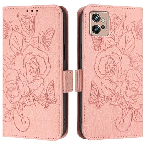 ZDJKAFREH Handyhülle Kompatibel mit Motorola Moto G32 Hülle, Brieftaschen-Hülle, schlankes PU-Leder-Handy-Flip-Folio-Gehäuse, stoßfeste Schutzhülle mit Kartenhaltern + Handschlaufe Schutzhülle(Pink) ZDJKAFREH Handyhülle Kompatibel mit Motorola Moto G32 Hülle, Brieftaschen-Hülle, schlankes PU-Leder-Handy-Flip-Folio-Gehäuse, stoßfeste Schutzhülle mit Kartenhaltern + Handschlaufe Schutzhülle(Pink) von ZDJKAFREH