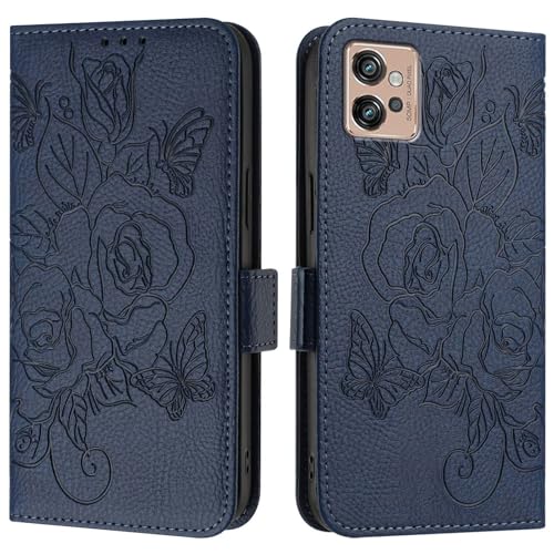 ZDJKAFREH Handyhülle Kompatibel mit Motorola Moto G32 Hülle, Brieftaschen-Hülle, schlankes PU-Leder-Handy-Flip-Folio-Gehäuse, stoßfeste Schutzhülle mit Kartenhaltern + Handschlaufe Schutzhülle(Blue) ZDJKAFREH Handyhülle Kompatibel mit Motorola Moto G32 Hülle, Brieftaschen-Hülle, schlankes PU-Leder-Handy-Flip-Folio-Gehäuse, stoßfeste Schutzhülle mit Kartenhaltern + Handschlaufe Schutzhülle(Blue) von ZDJKAFREH