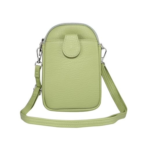 ZDJKAFREH Kleine Umhängetasche, Handy-Schultertasche, Geldbörse, Brieftasche mit verstellbarem Riemen, kompatibel mit Reisen(Green) von ZDJKAFREH