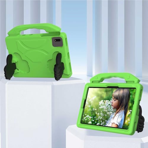 ZDJKAFREH Tablet PC Hülle Compatible with Huawei Matepad SE 11 inch 2024 Tablet Case for Kids Lightweight Eva Shockproof Protective Handle Stand Cover Kid Friendly Case Schutzhülle(Green) von ZDJKAFREH