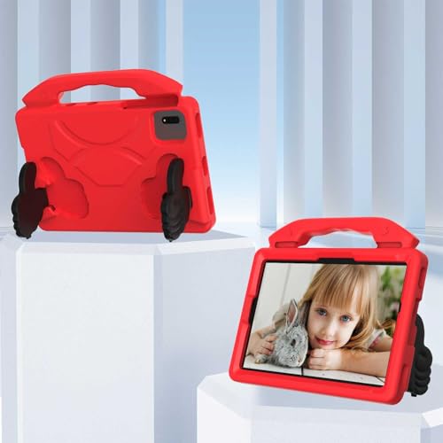 ZDJKAFREH Tablet PC Hülle Compatible with Xiaomi Redmi Pad SE 11 inch 2023 Released Tablet Case for Kids Lightweight Eva Shockproof Protective Handle Stand Cover Kid Friendly Case Schutzhülle(Red) von ZDJKAFREH