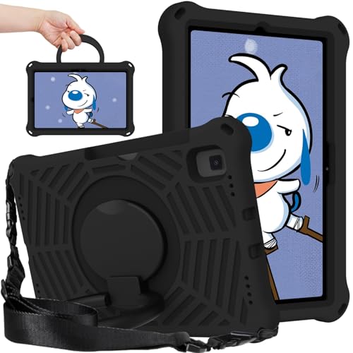 ZDJKAFREH Tablet PC Hülle Kinderhülle kompatibel mit Samsung Galaxy Tab S5E 10,5 Zoll SM-T720/T725, leichte, stoßfeste Schutzhülle mit Anti-Fingerabdruck-Griff und Ständer Schutzhülle(Black) von ZDJKAFREH