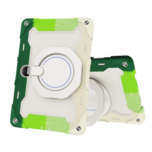 ZDJKAFREH Tablet PC Hülle Kinderhülle kompatibel mit der 12,1-Zoll-Tablet-Abdeckung Compatible with Huawei Honor Pad 9, robuste, stoßfeste TPU-Hülle mit Ständer und Schultergurt Schutzhülle(Green) von ZDJKAFREH