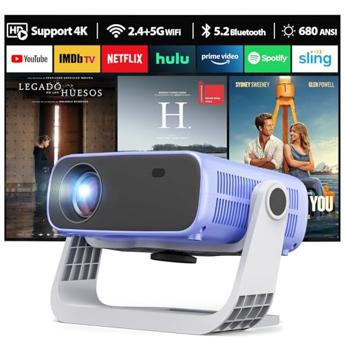 ZDK 2025 Neuer Smart Beamer mit integrierten Apps, Full HD 1080P, Trapezkorrektur 4K, 680 ANSI WiFi 6 und Bluetooth, Tragbarer Outdoor-Beamer, Heimkino Mini Projektor für Videos für iOS/Android,Blau ZDK 2025 Neuer Smart Beamer mit integrierten Apps, Full HD 1080P, Trapezkorrektur 4K, 680 ANSI WiFi 6 und Bluetooth, Tragbarer Outdoor-Beamer, Heimkino Mini Projektor für Videos für iOS/Android,Blau von ZDK