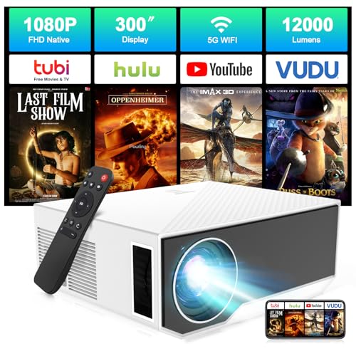 ZDK Beamer 5G WiFi Modell 2024 Full HD 1080P, 20000 Lumen Beamer, Heimkino, kompatibel mit Smartphone/TV-Stick/TV-Box, GC06A-HPFR-V05 ZDK Beamer 5G WiFi Modell 2024 Full HD 1080P, 20000 Lumen Beamer, Heimkino, kompatibel mit Smartphone/TV-Stick/TV-Box, GC06A-HPFR-V05 von ZDK