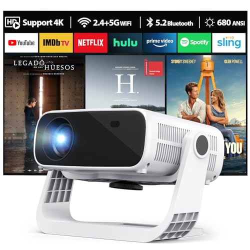 ZDK 2025 Smart Beamer mit integrierten Apps, Full HD 1080P, Auto Trapezkorrektur 4K, 680 ANSI WiFi 6 und Bluetooth, Tragbarer Outdoor-Beamer, Heimkino Mini Projektor für Videos für iOS/Android,Weiß ZDK 2025 Smart Beamer mit integrierten Apps, Full HD 1080P, Auto Trapezkorrektur 4K, 680 ANSI WiFi 6 und Bluetooth, Tragbarer Outdoor-Beamer, Heimkino Mini Projektor für Videos für iOS/Android,Weiß von ZDK