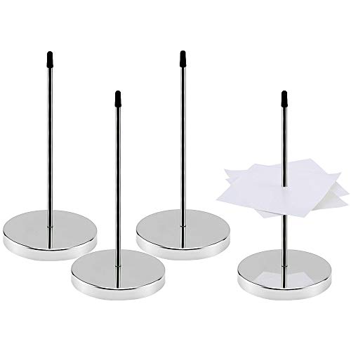 ZDNT 4 Pcs Zettelspießer,Bonspießer Zettelhalter,Kassenbon Halter,Memo Halter Spike,Papier Spike Halter mit Runde Basis für Beleg Note Papier Zettel (Silber) von ZDNT