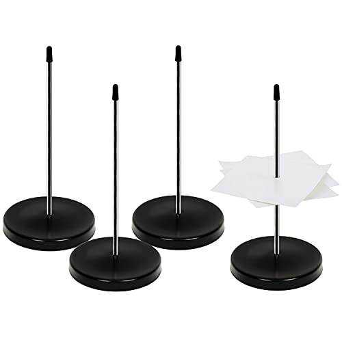 ZDNT 4 Pcs Zettelspießer,Bonspießer Zettelhalter,Kassenbon Halter,Memo Halter Spike,Papier Spike Halter mit Runde Basis für Beleg Note Papier Zettel (Schwarz) von ZDNT