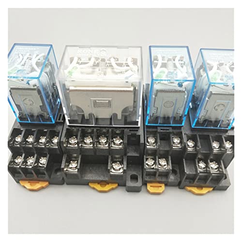 Elektronische Teile Relais 1 Stück LY4NJ HH64P AC 110 V 220 V DC 12 V DC 24 V 14 PIN 10 A Silberkontakt-Leistungsrelaisspule 4 PDT mit Sockelsockel(Size:DC12V) von ZDVHOMCB
