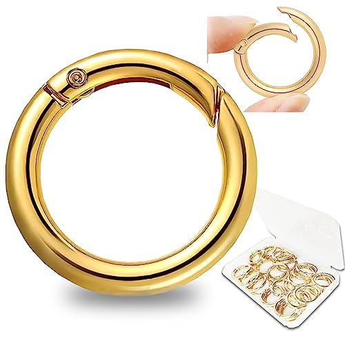 ZDYFC Runde Karabiner 30 Stück Rund Karabinerhaken Snap 28mm Zinklegierung Frühling Sprung Ringe für Schlüsselanhänger Tasche Geldbörse, Gold ZDYFC Runde Karabiner 30 Stück Rund Karabinerhaken Snap 28mm Zinklegierung Frühling Sprung Ringe für Schlüsselanhänger Tasche Geldbörse, Gold von ZDYFC
