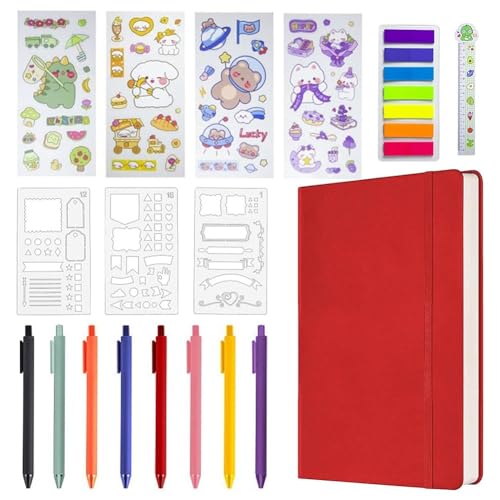 ZDdp Hardcover-Notizbuch-Set, Tagesbedarfsplaner + Kalender, Kontaktelemente für Teenager-Mädchen, 120 G/M², 160 Seiten F von ZDdp