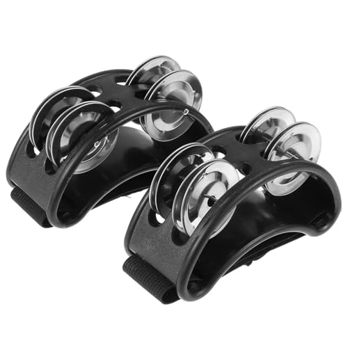 2 Stück Fuß Schütteln Tamburin, Tamburine für Erwachsene, Metall Jingle Bell Musikinstrument, Fuß Shaker Tamburin, Percussion Fuß Tamburin, Fuß-Shaker Percussion, für Gitarren Cajon Gigs(Schwarz) 2 Stück Fuß Schütteln Tamburin, Tamburine für Erwachsene, Metall Jingle Bell Musikinstrument, Fuß Shaker Tamburin, Percussion Fuß Tamburin, Fuß-Shaker Percussion, für Gitarren Cajon Gigs(Schwarz) von ZEACCT