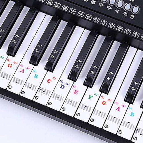 4 Blatt PVC-Klaviernoten-Aufkleber, Transparente Abnehmbare Aufkleber für Klaviernoten, Klavieraufkleber Für Keyboards Mit 88 Tasten, für 88-Tasten-Tastaturen, Kinder und Anfänger 4 Blatt PVC-Klaviernoten-Aufkleber, Transparente Abnehmbare Aufkleber für Klaviernoten, Klavieraufkleber Für Keyboards Mit 88 Tasten, für 88-Tasten-Tastaturen, Kinder und Anfänger von ZEACCT