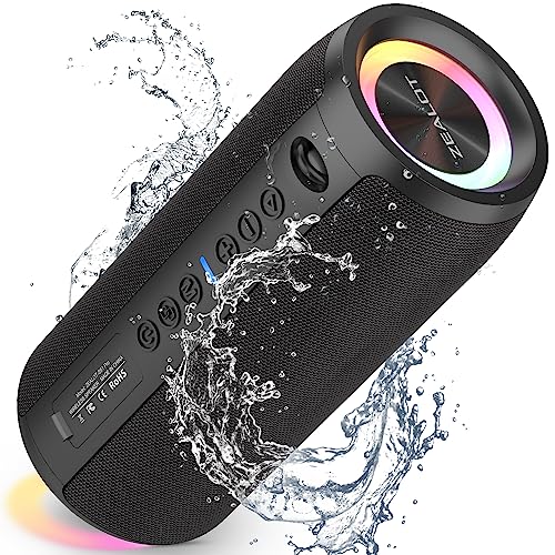 ZEALOT Bluetooth Lautsprecher S51 Pro mit Licht,Musikbox Tragbarer Blueooth Box,40W kraftvoller Stereo,Dual Pairing,AUX-Anschluss,USB,Micro SD/TF, Bluetooth 5.2 und IPX6 wasserdicht von ZEALOT