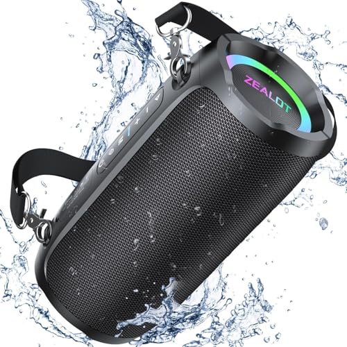 ZEALOT S76 Bluetooth Lautsprecher 50W mit Licht,Musikbox Tragbarer Bluetooth Box mit USB/Micro SD-Karte/AUX,Bluetooth 5.3,IPX6 wasserdicht,Dual Pairing,Loud Stereo Sound für Phone,Draußen Strand ZEALOT S76 Bluetooth Lautsprecher 50W mit Licht,Musikbox Tragbarer Bluetooth Box mit USB/Micro SD-Karte/AUX,Bluetooth 5.3,IPX6 wasserdicht,Dual Pairing,Loud Stereo Sound für Phone,Draußen Strand von ZEALOT