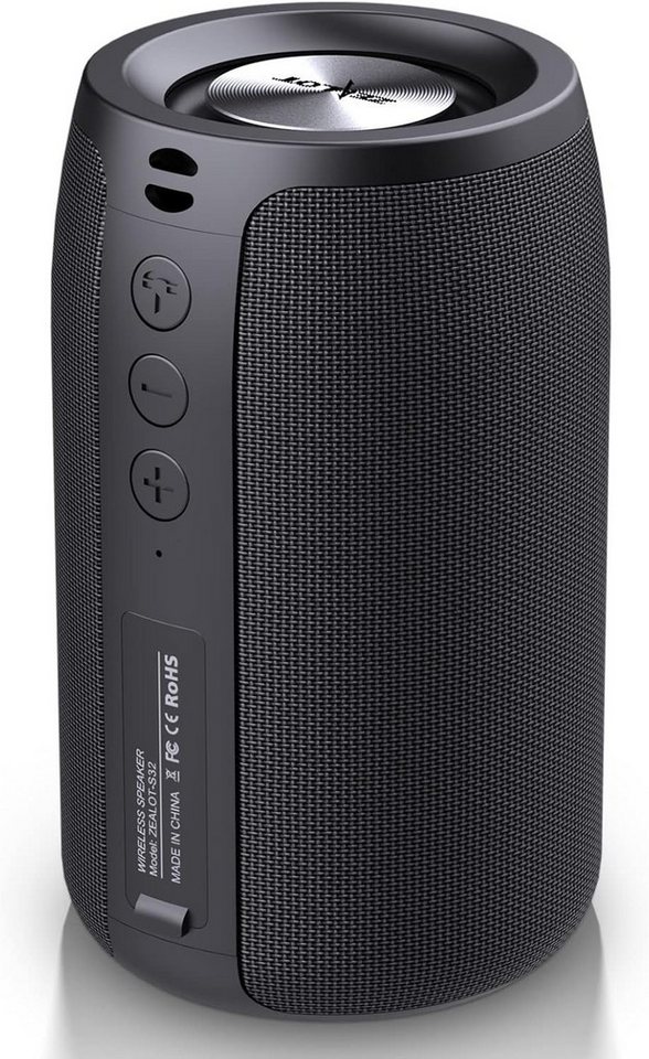ZEALOT für Home&Outdoor mit USB/TF Karte/AUX Bluetooth-Lautsprecher (mit IPX5 Wasserdicht,12h Spielzeit,Dual Pairing,Tragbarer Kabelloser) von ZEALOT