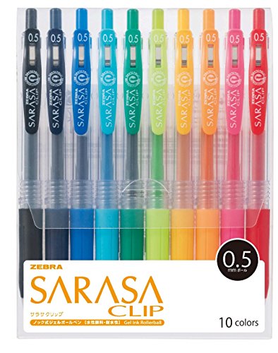 ZEBRA JJ15-10CA Gel Ballpoint Pen Sarasa Clip 0.5 10 Colours von ZEBRA