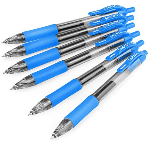 Zebra Sarasa Gel-Tintenroller, einziehbar, 0,7 mm, Hellblau, 6 Stück Zebra Sarasa Gel-Tintenroller, einziehbar, 0,7 mm, Hellblau, 6 Stück von ZEBRA