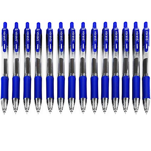 Zebra - Sarasa Gel-Tintenroller, einziehbar, schnell trocknend, 0,7 mm, Blau, 14 Stück von ZEBRA