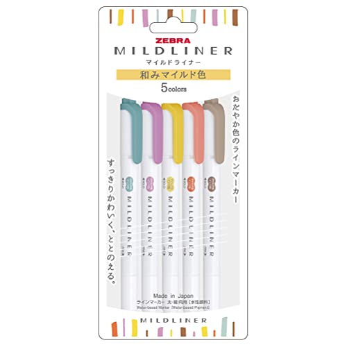 Zebra WKT7-5C-RC-N Textmarker, mildes Liner, japanische milde Farbe, RC5 Farben von ZEBRA