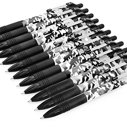 Zebra Z-Grip Druckkugelschreiber, glatt, 1,0 mm, schwarze Tinte, Camouflage-Schaft, 12 Stück von ZEBRA