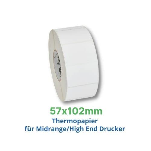 Zebra Z-Select 2000D - Matt - Permanenter Gummiklebstoff - Beschichtet - Weiß - 57.2 x 101.6 mm 1432 Stck. (1 Rolle(n) x 1432) Papier von ZEBRA