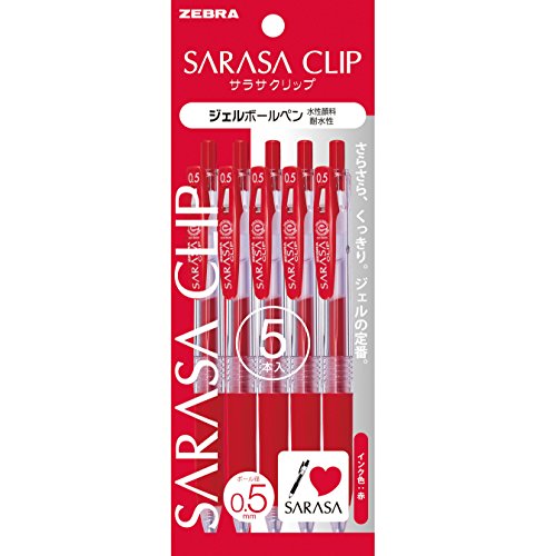 Zebra gel ballpoint pen Sarasa Clip 0.5 P-JJ15-R5 red 5 pieces by Zebra von ZEBRA