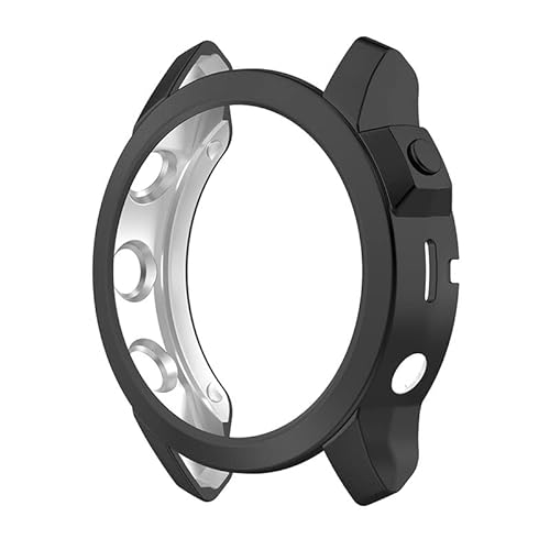 ZEDEVB TPU-Schutzhülle für Garmin Fenix 7X Cover Smart Watch Weiches Silikon Bumper Rahmen Schale für Fenix 7 Fenix 7S Schutzhülle (Farbe: Schwarz, Größe: Für Fenix 7S) von ZEDEVB