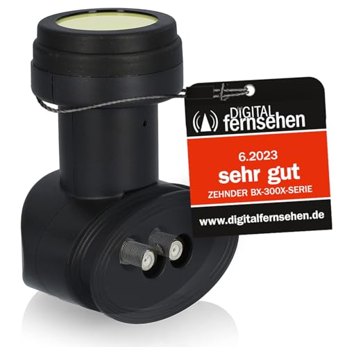 [ Test 2X SEHR GUT *] ZEHNDER Twin LNB, LTE Abschirmung, Sun Protect UV Schutz, Digital 2Fach 4K LNB für 2 Teilnehmer, für Fernseher Sat Receiver, HD LNC für Satellitenschüssel Satelliten Schüssel von ZEHNDER
