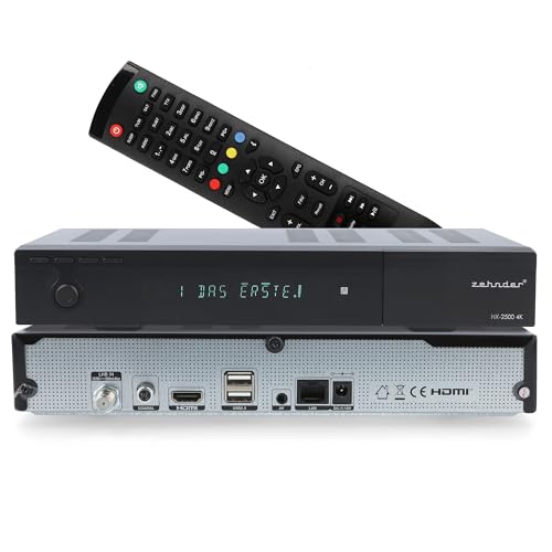 ZEHNDER HX-2500 4K Sat Receiver mit Aufnahmefunktion und HDMI, IPTV Receiver, UHD, Alphanumerisches Display, 12V Netzteil, 2X USB, WiFi Funktionen, Mediaplayer, AAC-LC ZEHNDER HX-2500 4K Sat Receiver mit Aufnahmefunktion und HDMI, IPTV Receiver, UHD, Alphanumerisches Display, 12V Netzteil, 2X USB, WiFi Funktionen, Mediaplayer, AAC-LC von ZEHNDER
