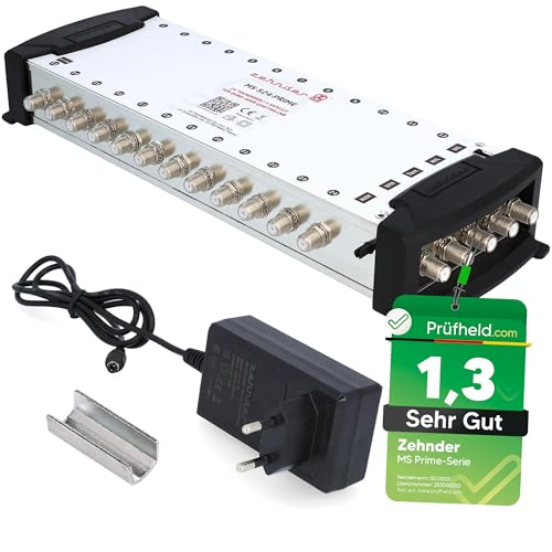 [ Test SEHR GUT *] ZEHNDER 5/24 Multischalter für Quattro & Quad LNB, Multiswitch für 1 Satelliten & 24 Teilnehmer (TV, Sat Receiver), 4K Digital Matrix Sat Verteiler, Schüssel Spiegel Antenne von ZEHNDER