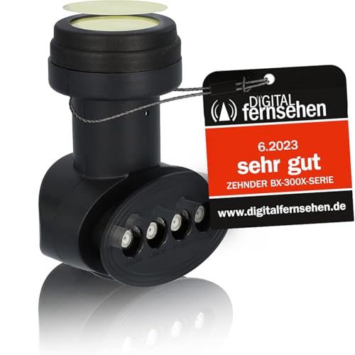 [ 2X Test SEHR GUT *] ZEHNDER Quattro LNB mit LTE Abschirmung & Sun Protect UV Schutz, nur für Multischalter Multiswitch geeignet, kein Direktanschluss möglich, 4K HD LMB, für Satelliten Antenne von ZEHNDER