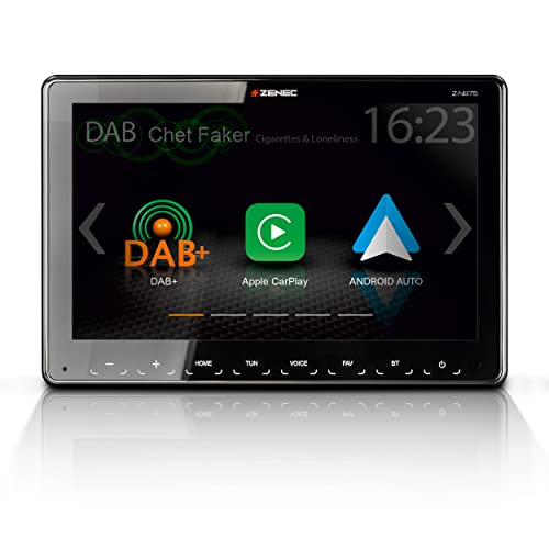 ZENEC Z-N875 – 1-Din Autoradio, Multimediasystem mit 9“/22,9 cm Touchscreen, Mediencenter mit DAB+, Apple CarPlay, Android Auto, für PKWs und Reisemobile von ZENEC